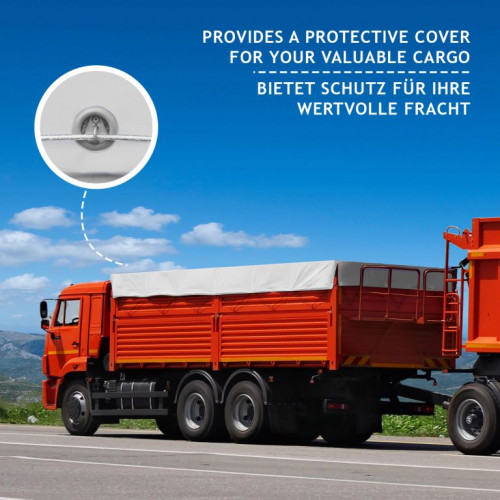 JAGO Plachta 650 g/m², hliníkové oká, biela, 3 x 6 m