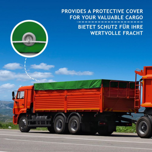 JAGO Plachta 650 g/m², hliníkové oká, zelená, 5 x 7 m