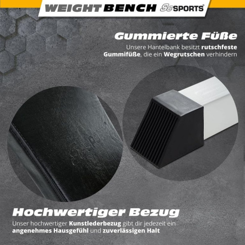 ScSPORTS Nastaviteľná posilňovacia lavica,200 kg,biela/čiern ScSPORTS Nastaviteľná posilňovacia lavica,200 kg,biela/čiern