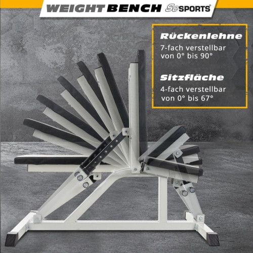 ScSPORTS Nastaviteľná posilňovacia lavica,200 kg,biela/čiern ScSPORTS Nastaviteľná posilňovacia lavica,200 kg,biela/čiern