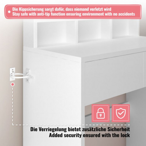 MIADOMODO Kozmetický stolík, biela