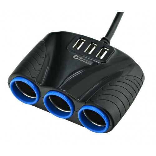 Roztrojka 12/24 V s 3 x USB konektorom