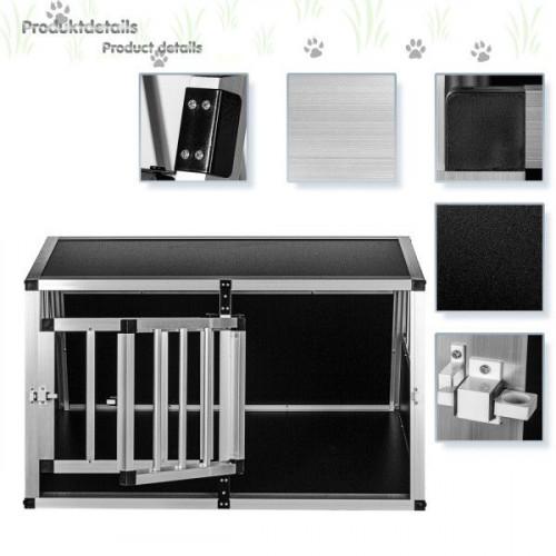 Hliníková prepravná klietka pre psov 89 × 69 × 50 cm, 12 kg