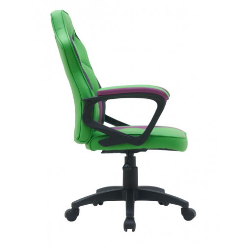 Ergonomická kancelárska stolička, zelená s fialovými prvkami