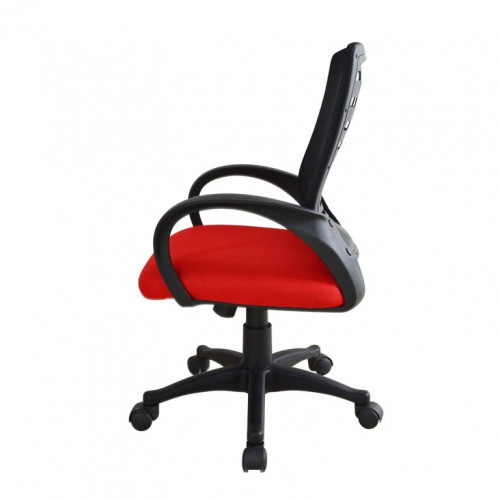 Kancelárska stolička so sieťovaným operadlom a červeným sedá
