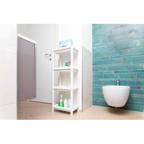 LINDA štvorposchodový regál, biely