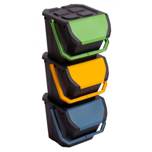 Sada 3 odpadkových košov FRIDA na triedený odpad 3 x 25 l