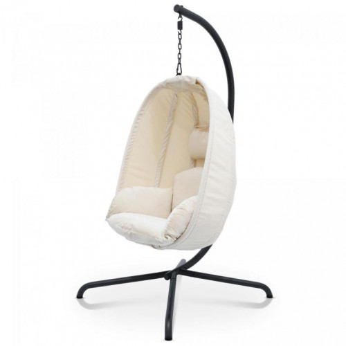 MIADOMODO závesné hojdacie kreslo béžové, nosnosť 160 kg