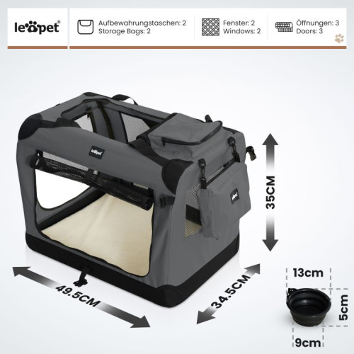 Leopet Prepravný box pre psov S 49,5 x 34,5 x 35 cm antracit Leopet Prepravný box pre psov S 49,5 x 34,5 x 35 cm antracit