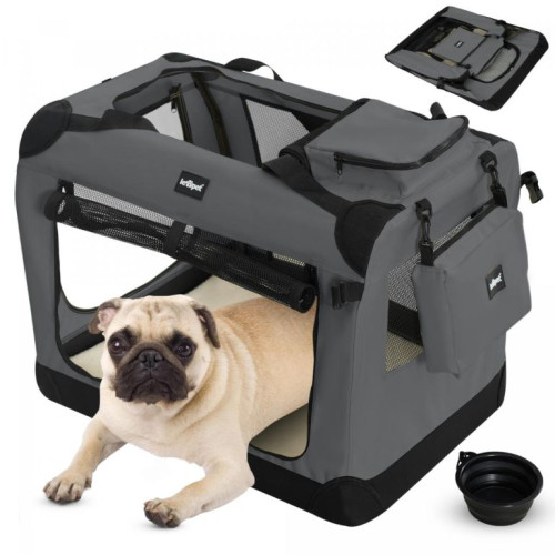 Leopet Prepravný box pre psov S 49,5 x 34,5 x 35 cm antracit