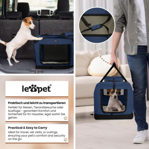 Leopet Prepravný box pre psov S, 49,5 x 34,5 x 35 cm, modrý Leopet Prepravný box pre psov S, 49,5 x 34,5 x 35 cm, modrý