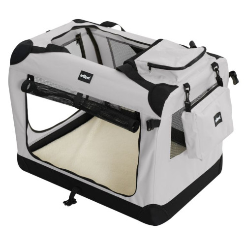 Leopet Prepravný box pre psov L, 70 x 52 x 52 cm, sivý Leopet Prepravný box pre psov L, 70 x 52 x 52 cm, sivý