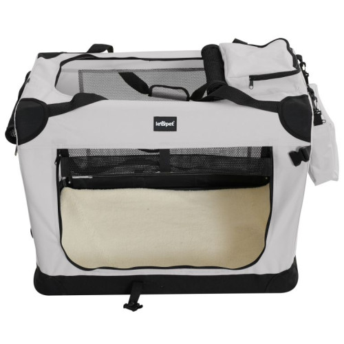 Leopet Prepravný box pre psov L, 70 x 52 x 52 cm, sivý Leopet Prepravný box pre psov L, 70 x 52 x 52 cm, sivý