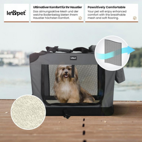 Leopet Prepravný box pre psov XXXL 102 x 69 x 69 cm antracit