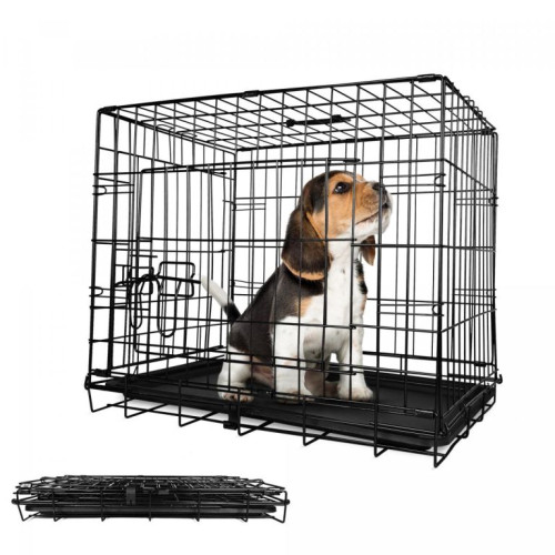 Leopet Klietka pre psy skladacia 76 x 45 x 51,5 cm, M, čiern