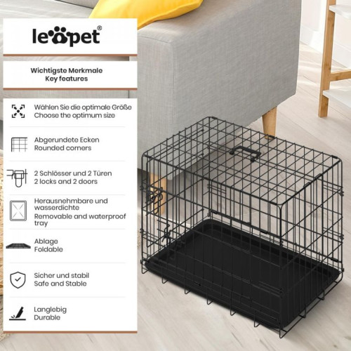 Leopet Klietka pre psy skladacia 107 x 69 x 75,5 cm, XL Leopet Klietka pre psy skladacia 107 x 69 x 75,5 cm, XL