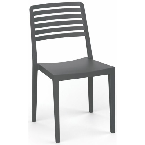 Stohovateľné čierne kreslo z recyklovaného materiálu, 150 kg