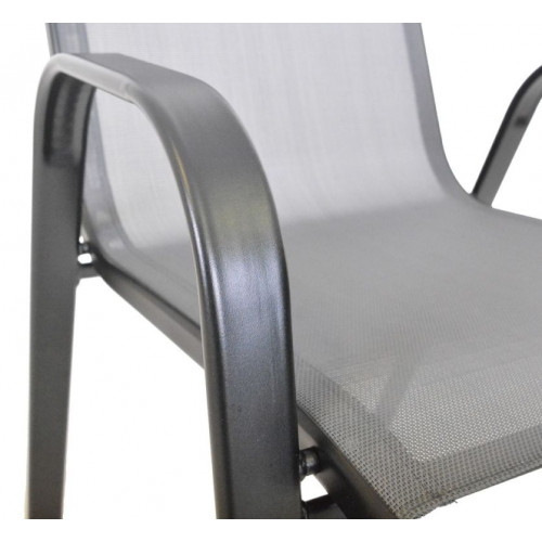 Záhradné kreslo SOFIE kov, sivá látka