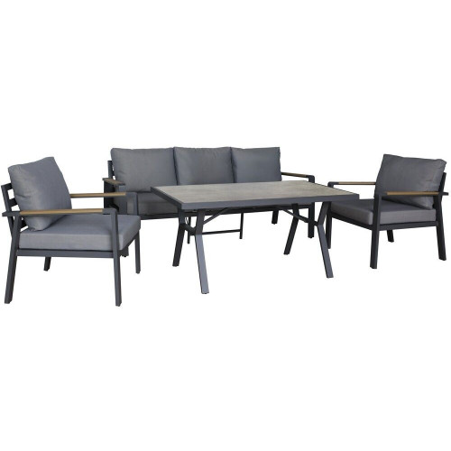 Hliníkový stôl SIBIU 140 x 80 cm, grafit