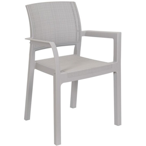 Stohovateľné záhradné kreslo z plastu s podrúčkami, grafit