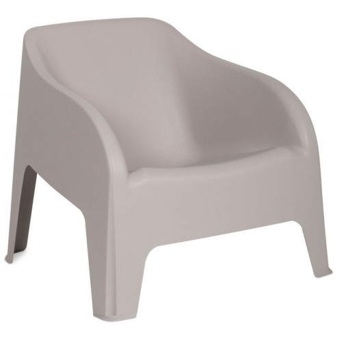 PETRA ARMCHAIR plastové kreslo, sivé