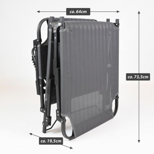 Skladacie lehátko s vankúšom, sivé, 189 x 63 x 34 cm