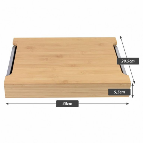 Bambusová doska na krájanie, hliníková odkvapkávacia miska