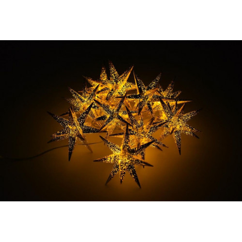 Svetelná LED reťaz, 10 LED, hviezdy, 12 cm, teplá biela