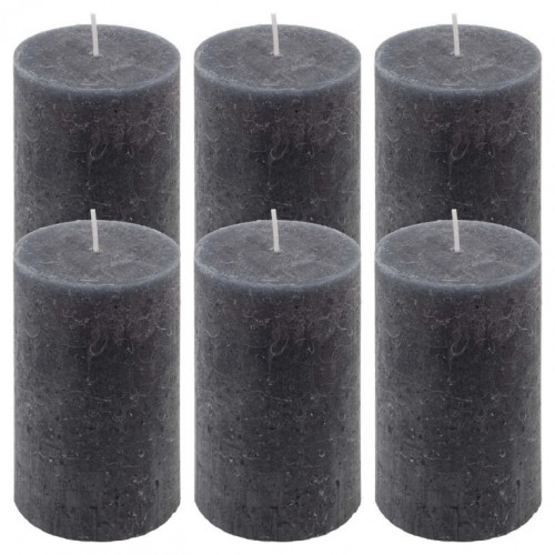 Antracitová parafínová sviečka, rustikálna, 11,5 cm, 40 hodí