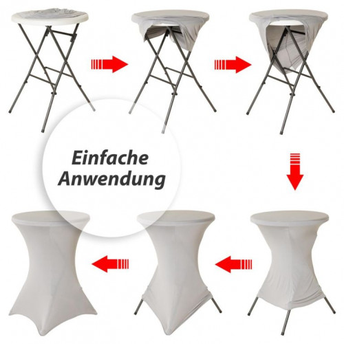 Poťah na vysoký stôl, elastický, 80 x 80 x 110 cm, sivý