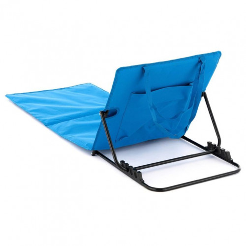 Nastaviteľná plážová podložka s operadlom, modrá, 2 ks
