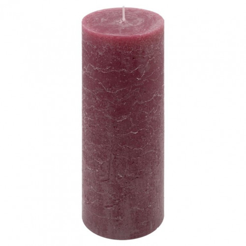Bordó parafínová sviečka rustikálna 20 cm, 90 h, sada 2 ks