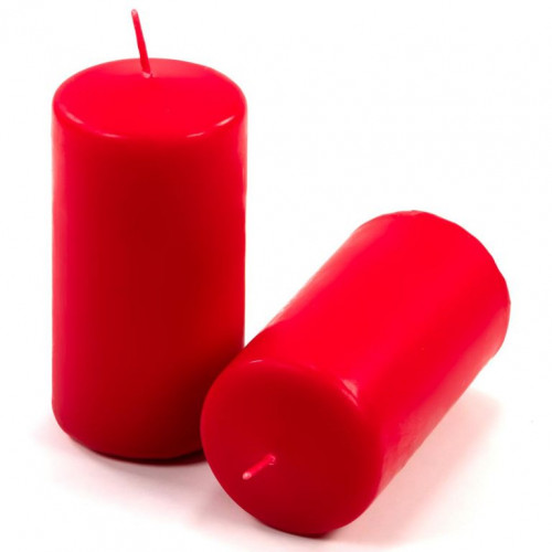 Červená parafínová sviečka 10 cm, 20 h horenia, sada 16 ks
