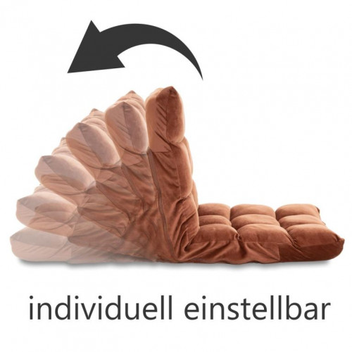 Skladacia stolička na podlahu, 60 x 52 x 53 cm, hnedá