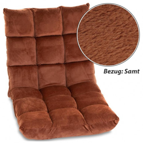 Skladacia stolička na podlahu, 60 x 52 x 53 cm, hnedá