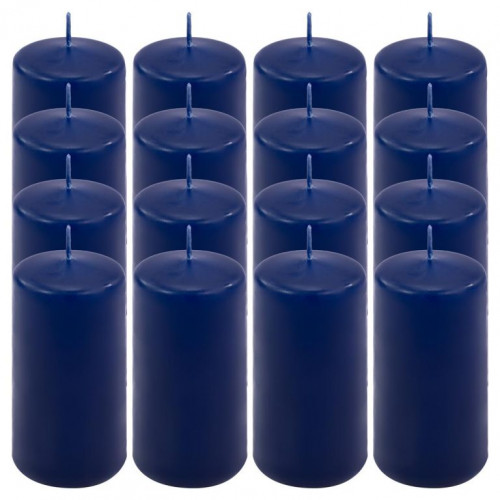 Modrá parafínová sviečka 10 cm, 20 h horenia, súprava 16 ks