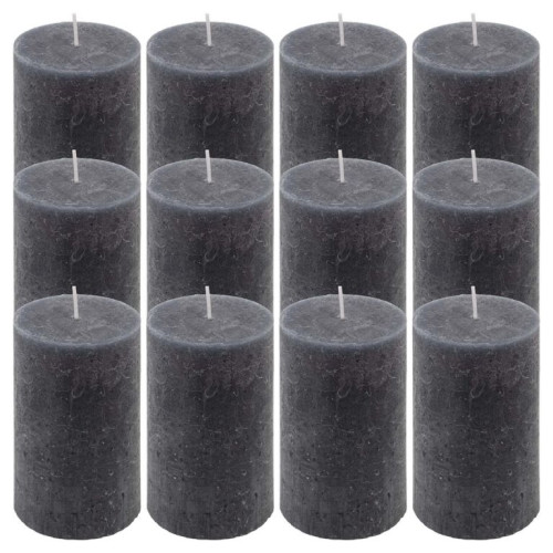 Antracitová parafínová sviečka, rustikálna, 11,5 cm, 40 hod