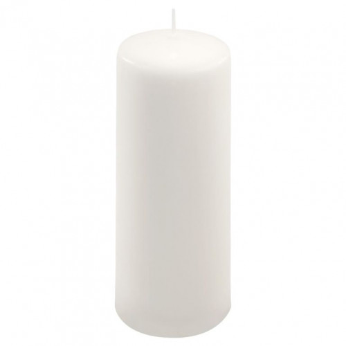 Sada stĺpových sviečok, 20 cm, Ø 7,5 cm, biela, 6 ks