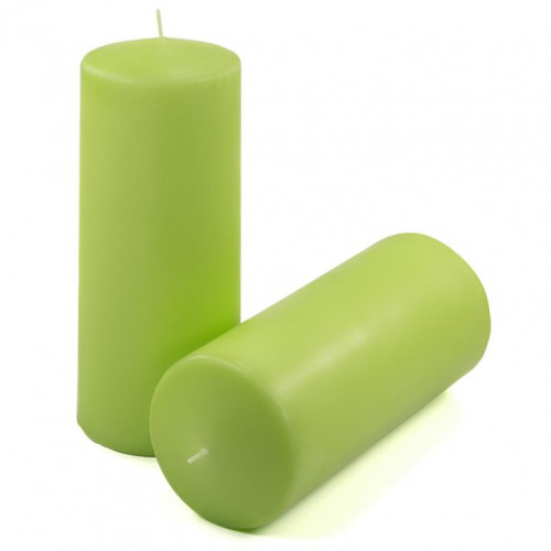 Sada stĺpových sviečok, 25 cm, Ø10 cm, svetlozelená, 2 ks