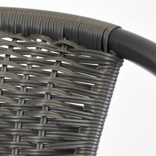 Sada záhradných bistro stoličiek, stohovateľná, sivá, 4 ks