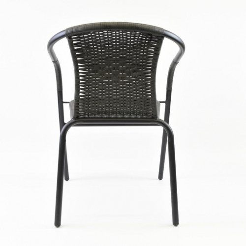 Sada záhradných bistro stoličiek, stohovateľná, sivá, 4 ks