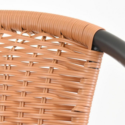 Sada záhradných stoličiek, stohovateľná, sivá/prírodná, 4 ks