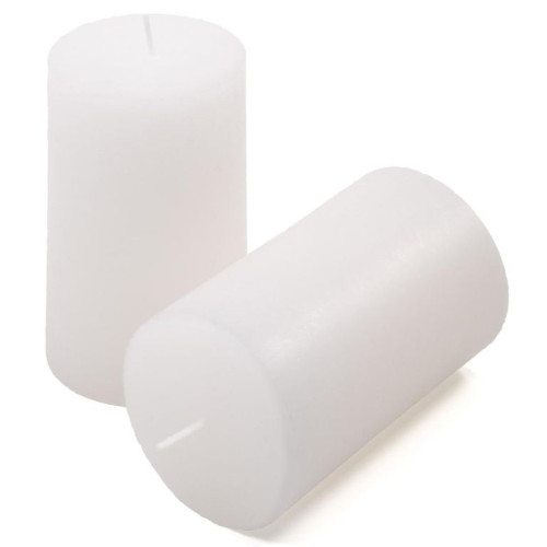 Biela parafínová sviečka v rustikálnom štýle, 11,5 cm, 40 h