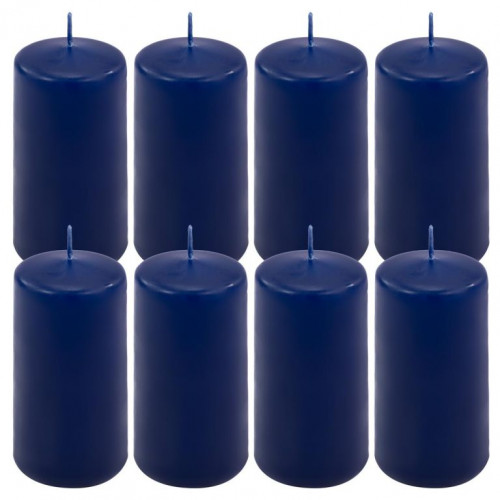 Modrá parafínová sviečka 10 cm, 20 h horenia, sada 8 ks