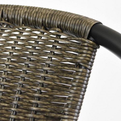 Sada záhradných stoličiek, stohovateľná, tmavosivá, 2 ks