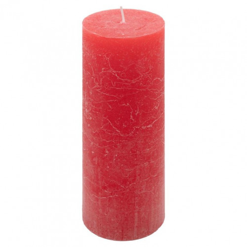Červená parafínová sviečka rustikálna 20 cm, 90 h, súprava 6