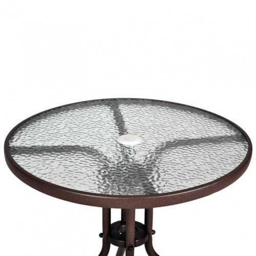 Záhradný balkónový set, polyratan, 2 stoličky + sklenený stô