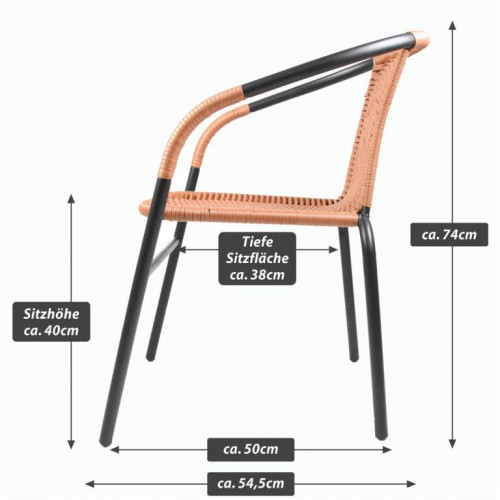 Sada záhradných stoličiek, stohovateľná, sivá/prírodná, 2 ks