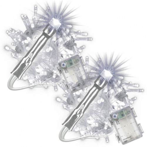 Sada vianočných LED reťazí s časovačom,100 LED,studená biela