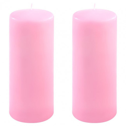 Sada stĺpových sviečok, 25 cm, Ø10 cm, ružová, 2 ks